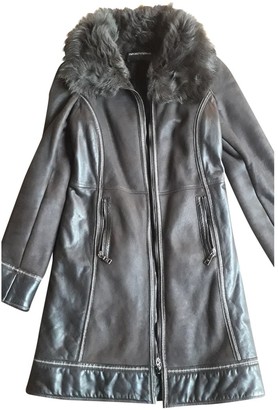 Emporio Armani Brown Leather Coat for Women