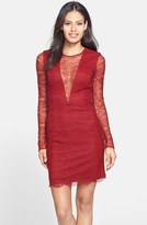 Thumbnail for your product : Cynthia Rowley Plunging V Lace Sheath Dress
