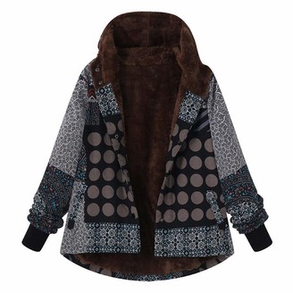 KaloryWee Sale Clearance Women Warm Winter Top Sweatshirt Ladies Leopard Print Pullover Jumper Coat 