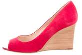 Thumbnail for your product : Tod's Suede Peep-Toe Wedges
