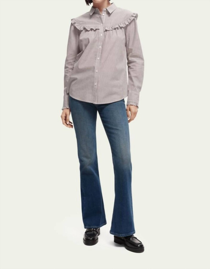 Scotch & Soda Charm Flared Organic Cotton Jeans In Blue