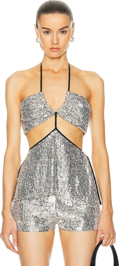 Ila Anjali Top in Metallic Silver