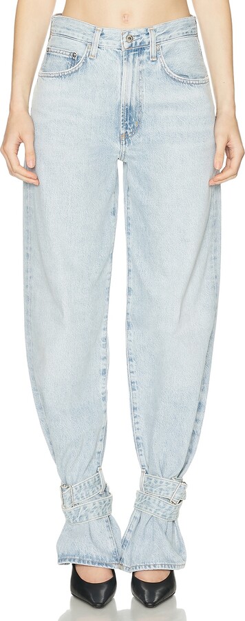 AGOLDE Cinched Hem Loose Taper Jeans in Blue