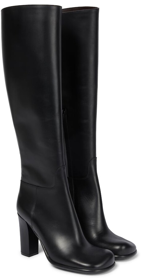 Bottega Veneta Storm leather knee-high boots - ShopStyle