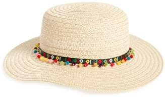 Caslon Bead Trim Straw Boater Hat