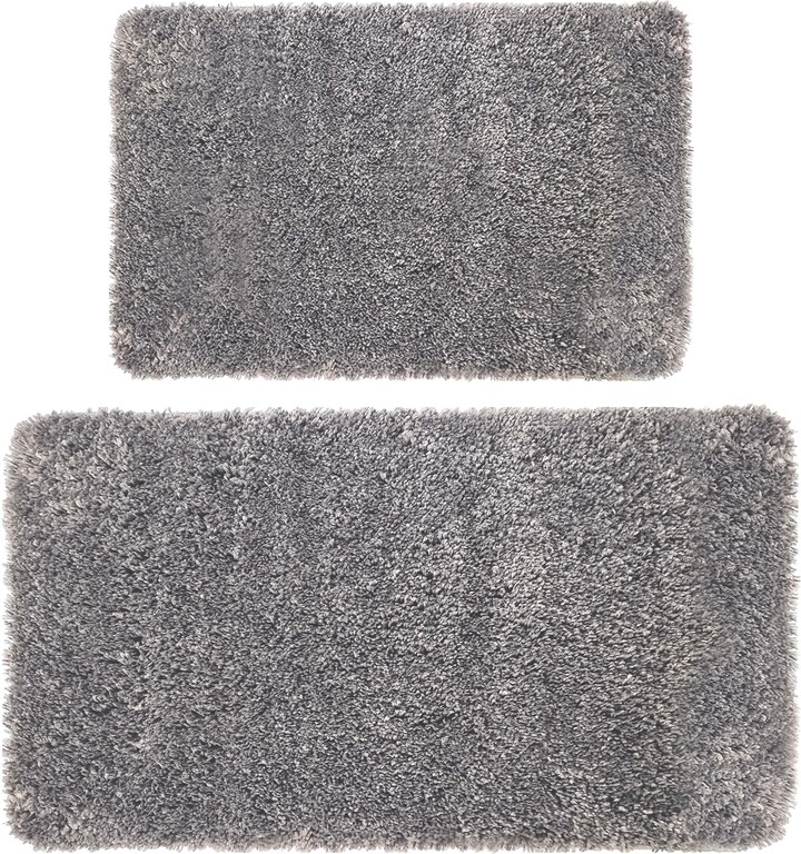 sussexhome Solid Gray Bathroom Rugs Sets, Shower Rugs with Toilet Rugs U  Shaped, Non Slip Bath Mats, Machine Washable Bath Mat - ShopStyle