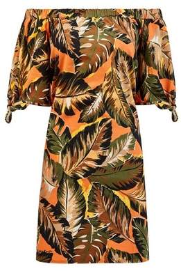 Dorothy Perkins Womens Orange Tropical Print Jersey Dress