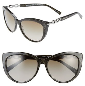 Michael Kors Women's Collection 56Mm Cat Eye Sunglasses - Black/ Green