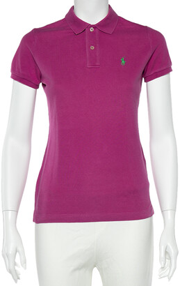 Ralph Lauren Fuchsia Cotton Pique Skinny Fit Polo T-Shirt