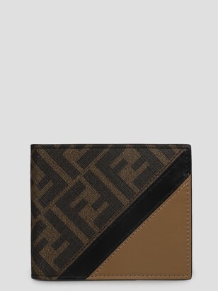 brown calf leather cardholder featuring two-tone design - FENDI - Nida