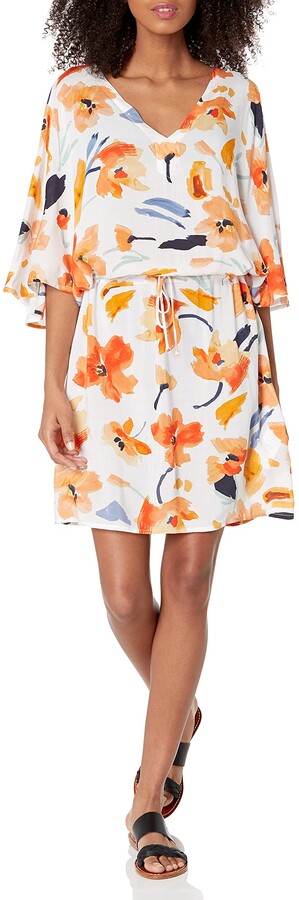 Seafolly Womens Short Printed Kaftan Swimsuit Cover Up Dress
