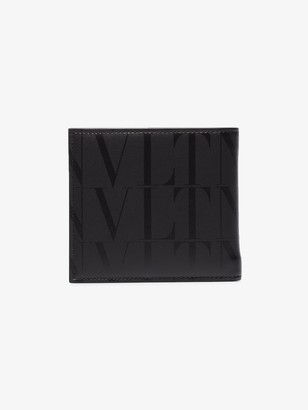 Valentino Black logo bifold leather wallet