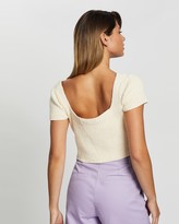 Thumbnail for your product : Glamorous Women's Neutrals Cropped tops - Short Sleeve Knit Crop Top - Size 10 at The Iconic