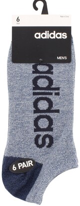 adidas No Show Linear Logo Socks - Pack of 6