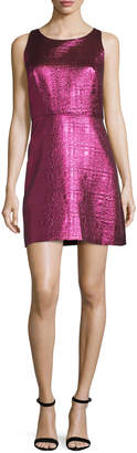 Milly Sleeveless Lurex®; Jacquard A-Line Dress, Fuchsia