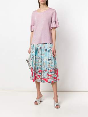 Blugirl printed cropped palazzo trousers