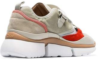 Chloé multicoloured sonnie mesh leather sneakers