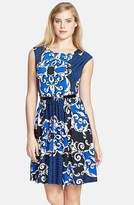 Thumbnail for your product : Ellen Tracy Print Jersey Fit & Flare Dress