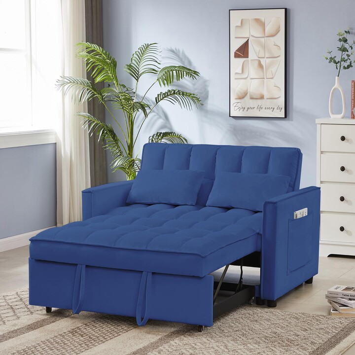 FULife Convertible 3 in1 Loveseat Sofa Futon Couch Sleeper Pullout