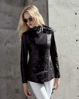 Thumbnail for your product : Neiman Marcus Leather Collection Leather Peplum Jacket, Black