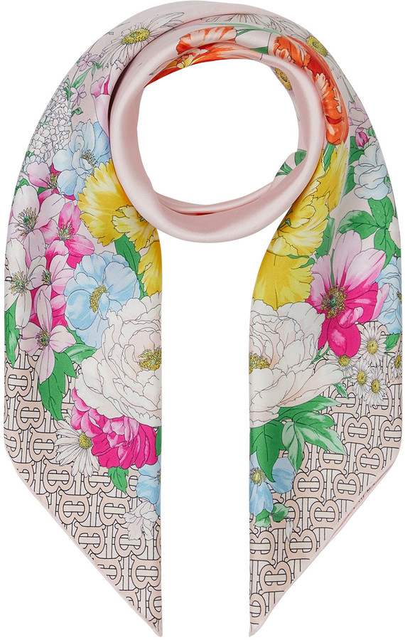 burberry floral silk scarf