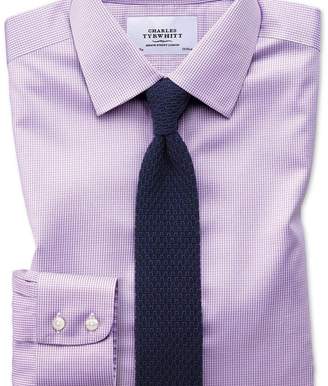 Charles Tyrwhitt Extra slim fit non-iron puppytooth lilac shirt