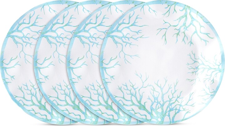Q Squared Captiva 4-Pc. Melamine 10.5" Dinner Plate Set