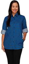 Thumbnail for your product : Joan Rivers Classics Collection Joan Rivers Houndstooth Boyfriend Shirt w/ Long Sleeves