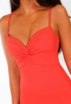 Thumbnail for your product : Pink Boutique Pretty Little Lies Tomato Red Twist Front Bodycon Mini Dress