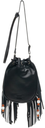 Toms Black Leather Fringe Celestial Crossbody Bag
