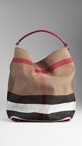 Thumbnail for your product : Burberry Medium Canvas Check Hobo Bag