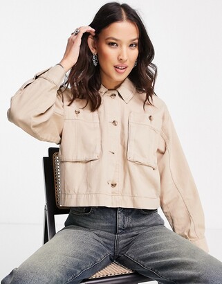 topshop beige shacket