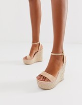 asos design jaylen espadrille wedges in white