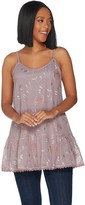 Thumbnail for your product : Logo by Lori Goldstein LOGO Lavish by Lori Goldstein Embroidered Mesh Camisole