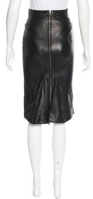 Givenchy Leather Knee-Length Skirt