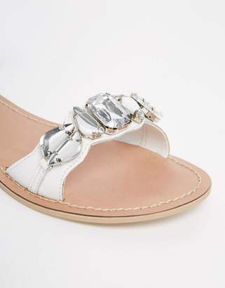 ASOS FOCUS Leather Jewel Tie Leg Sandals