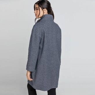 Conquista Women's Wool Blend Grey Mélange Coat