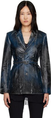 KNWLS Blue Amr Leather Jacket