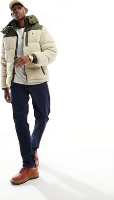 Polo Ralph Lauren detatchable hood borg hybrid down puffer jacket