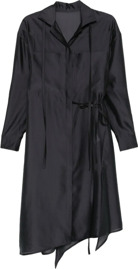 System Tie-Detail Midi Shirt Dress