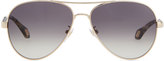 Thumbnail for your product : Carolina Herrera Metal Aviator Sunglasses, Black/Multi