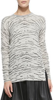 Thumbnail for your product : Rebecca Taylor Knit Tiger-Print Long Pullover