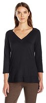 Thumbnail for your product : Mod-o-doc Women's Cotton Jersey V-Neck Tee with Woven Trim