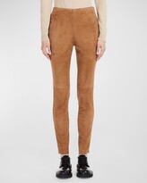 Thumbnail for your product : Weekend Max Mara Cropped Suede & Jersey Leggings