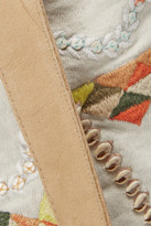 Thumbnail for your product : Antik Batik Diane embellished suede-trimmed denim tote