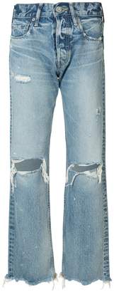 Moussy distressed high-rise jeans