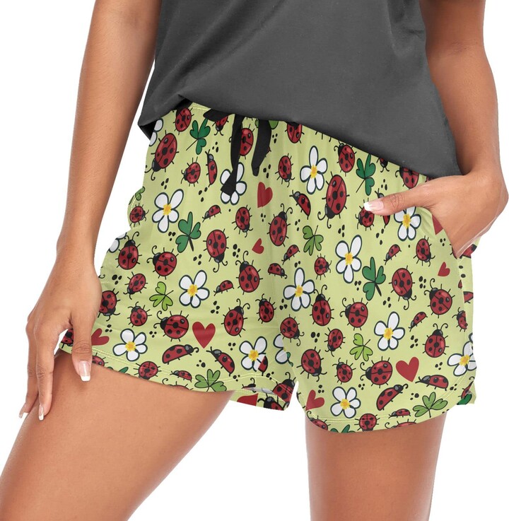 Oarencol Funny Ladybugs Flowers Leaves Pajama Pants for Women Summer Sleep  Shorts Teen Girls - ShopStyle Bottoms