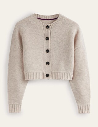 Boden Brushed Wool Cropped Cardigan