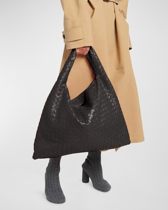 Neutral Hop large Intrecciato-leather shoulder bag, Bottega Veneta