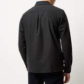 Thumbnail for your product : River Island Mens Charcoal grey flannel shirt